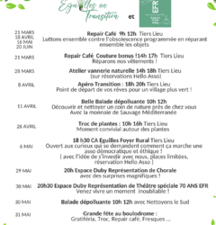 programme des mois à venir