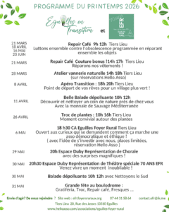 programme des mois à venir